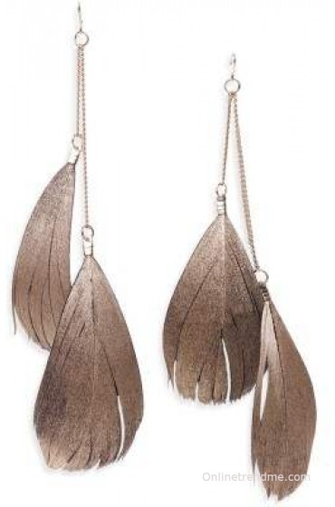 Rubans Feather Metal Tassel Earring